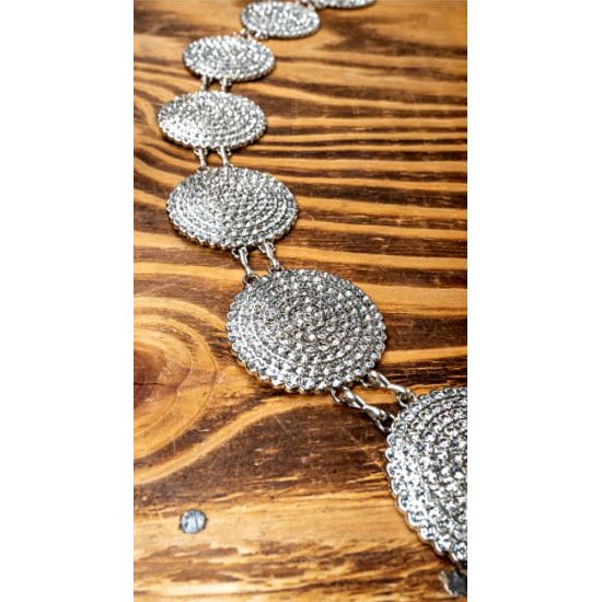 Vintage Rhinestone Concho Chain Belt