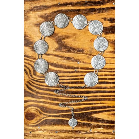 Vintage Rhinestone Concho Chain Belt