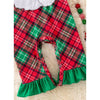 Santa Plaid Ruffle Santa Applique Jumper