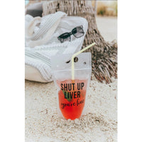 Reusable Drink Pouch with Funny Sayings and Straw - Rhinestone Gal