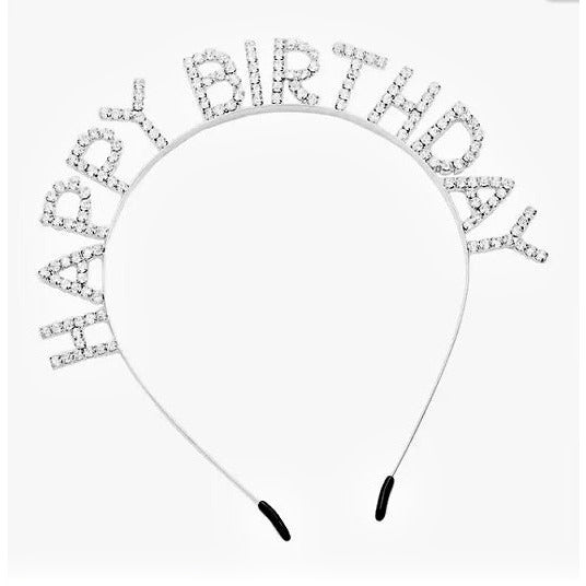Happy Birthday Crystal Rhinestone Headband