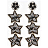 Happy New Year 3 Star Seed Bead Earrings