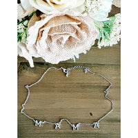 Mama Silver Necklace - Rhinestone Gal