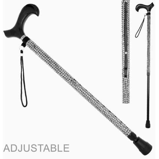 Bling Rhinestone Adjustable Walking Cane