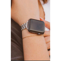 18K Gold & Stainless Steel Link Watch Band – Fits 5”–7” Wrists