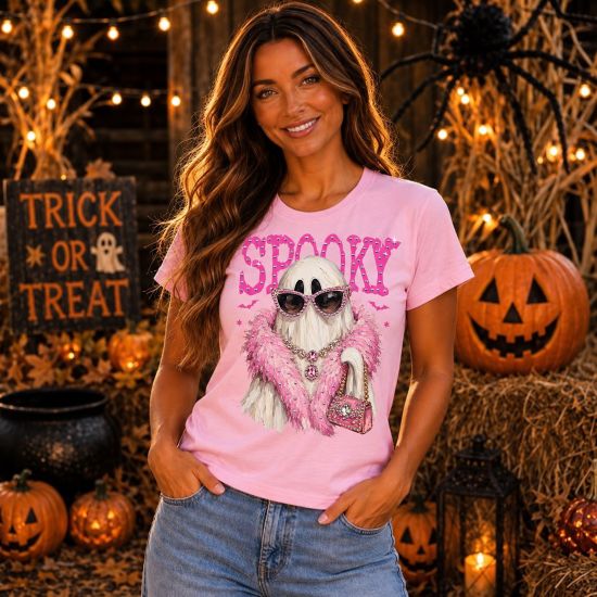 Spooky Rhinestone Ghost Graphic Tee