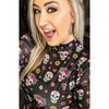Life Is Brief Sugar Skull Mesh Top