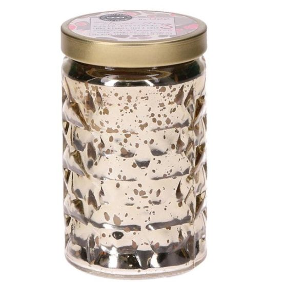 Sweet Grace Collection #022 Gold Patterned Glass Candle – 4.44 oz Soy Blend