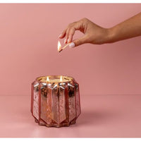 Sweet Grace 3-Wick Candle – Pink Chevron Glass Jar | 23.3 oz