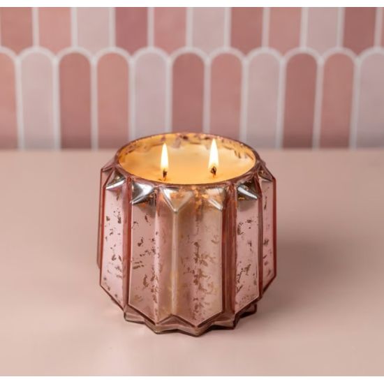 Sweet Grace 3-Wick Candle – Pink Chevron Glass Jar | 23.3 oz
