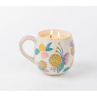 Sweet Grace Candle Mug – Floral Ceramic Reusable Cup