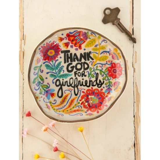 Thank God for Girlfriends Trinket Dish – Natural Life