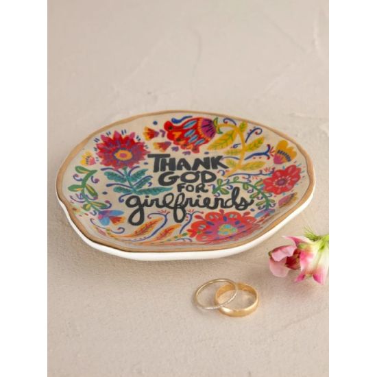 Thank God for Girlfriends Trinket Dish – Natural Life