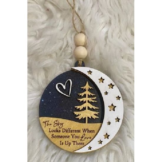 “The Sky Looks Different” Memorial Wooden Ornament