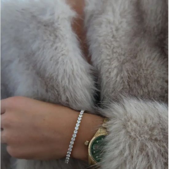 Waterproof Chunky Rhinestone Tennis Bracelet