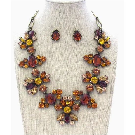 Topaz Victorian Statement Necklace Set