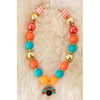 Girls Turkey Bubble Necklace – Multicolor Chunky Bead Fall Jewelry