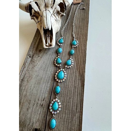 Western Teardrop Stone Y-Necklace