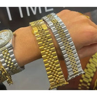 Two-Tone Adjustable Apple Watch Band – 18k Gold Plated Stainless Steel