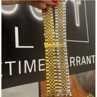 Two-Tone Adjustable Apple Watch Band – 18k Gold Plated Stainless Steel