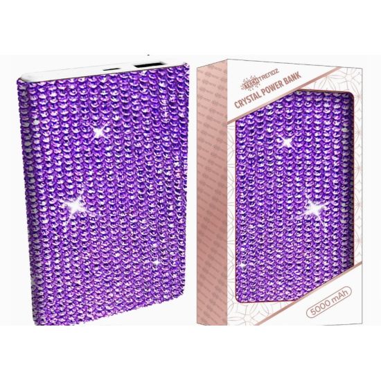 Rhinestone Crystal Power Bank – 10,000 mAh Dual USB Charger