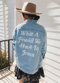 What a Friend in Jesus Oversized Denim Jacket