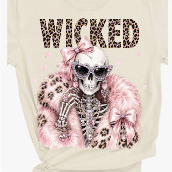 Wicked Rhinestone Skeleton Graphic Tee