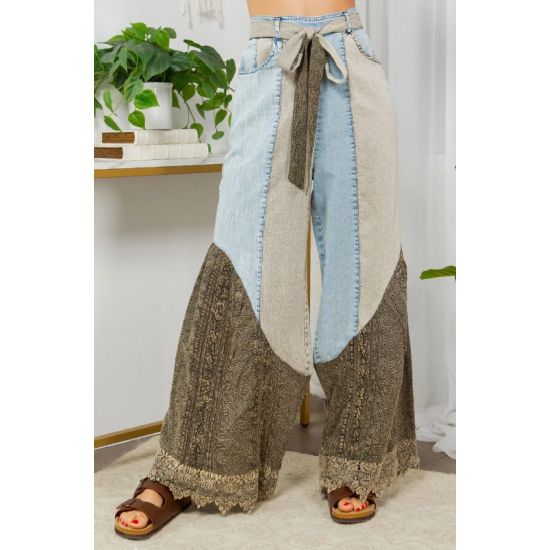 Wild West Lace Patchwork Boho Pants