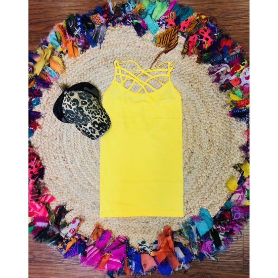 Yellow Strappy Criss Cross Seamless Cami – L/XL Only