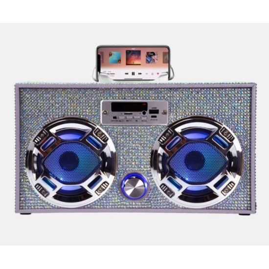 Iridescent Bling Wireless Boombox with Fm Radio