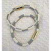 White Checkered Magnetic Clasp Statement Bracelet