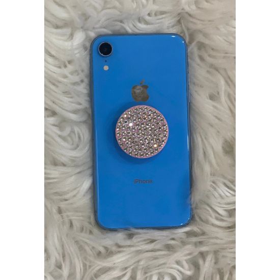 Rhinestone Pop Socket Grip – Clear or Pink Swarovski Crystal