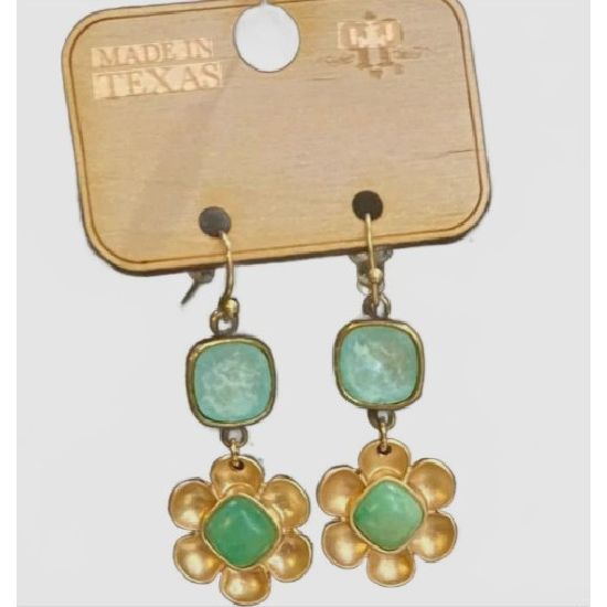 Pink Panache Mint Flower Earrings