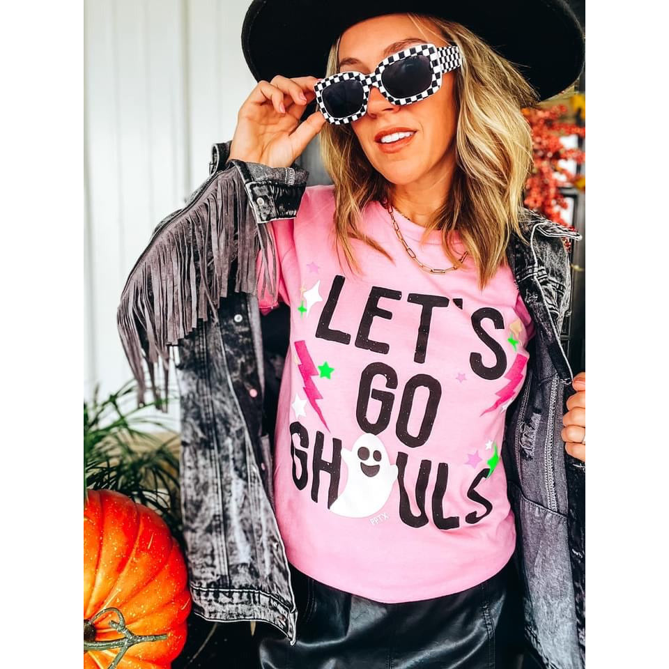 Let's Go Ghouls Pink Tee - Rhinestone Gal