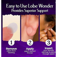 Lobe Wonder Invisible Earring Support Patches (60 Pack)