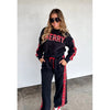 Black “Merry” Plaid Sweatsuit Set
