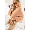 Mocha Boat Neck Cable Knitted Sweater