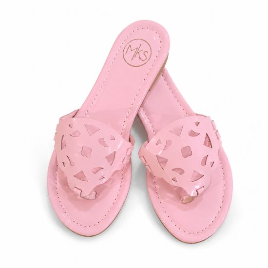 Blush Pink Cutout Thong Sandals