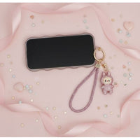 Rhinestone Phone Wristlet Strap with Labubu Charm