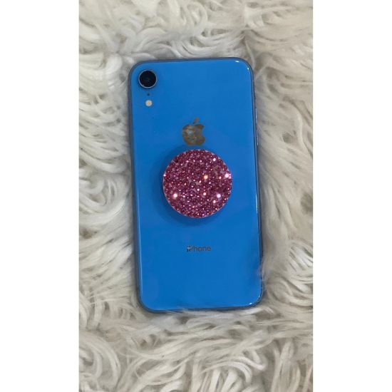 Rhinestone Pop Socket Grip – Clear or Pink Swarovski Crystal