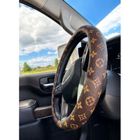 Brown Print Universal Steering Wheel Cover