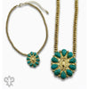 Pink Panache Turquoise Concho Choker Necklace – 18K Gold Dipped