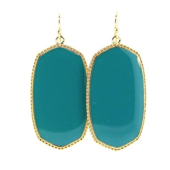 Turquoise Hexagon Dangle Earrings