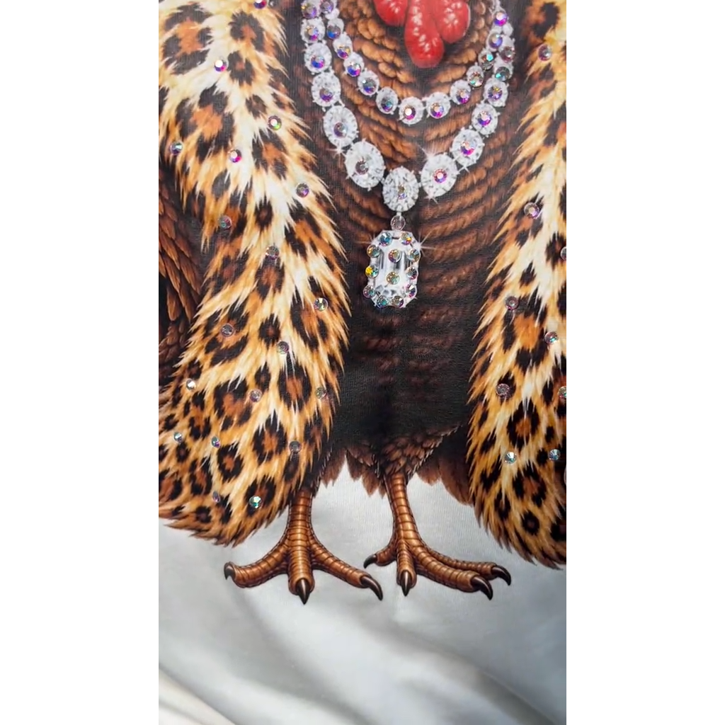Gobble Glam Rhinestone Turkey Tee