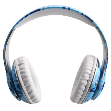Blue Camo Wireless Stereo Headphones - Rhinestone Gal