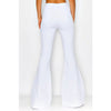 White Distressed High Waist Bell Pants