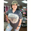Yellowstone V Neck Bleached Tee with Matching Sleeves