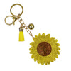 Rhinestone Sunflower Puffy Keychain